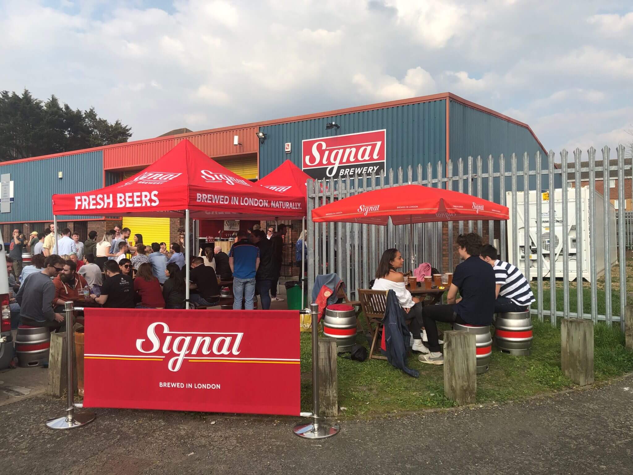 Outdoor drinking at Signal Brewery & Taproom, Croydon, South London
